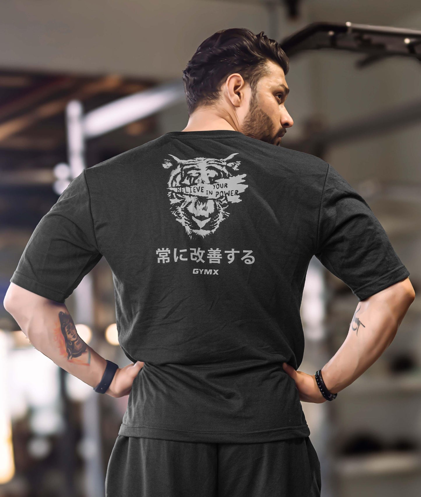 Believe In Your Power GymX Oversized T-shirt: Grey