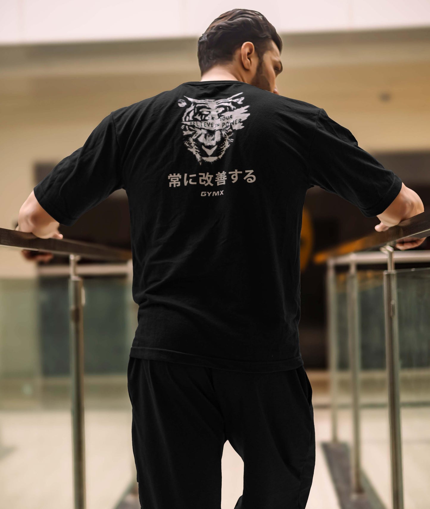 Believe In Your Power GymX Oversized T-shirt: Black