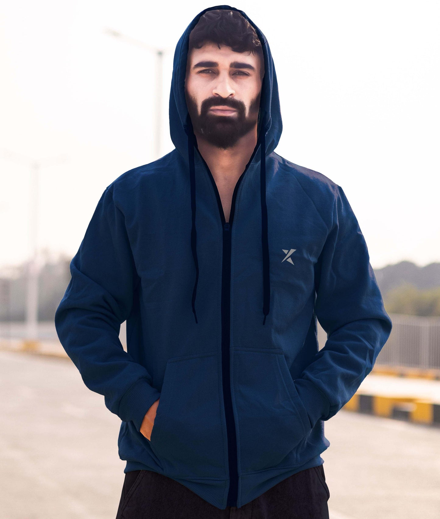 Winter Arc Oversized GymX Hoodie: Persian Blue