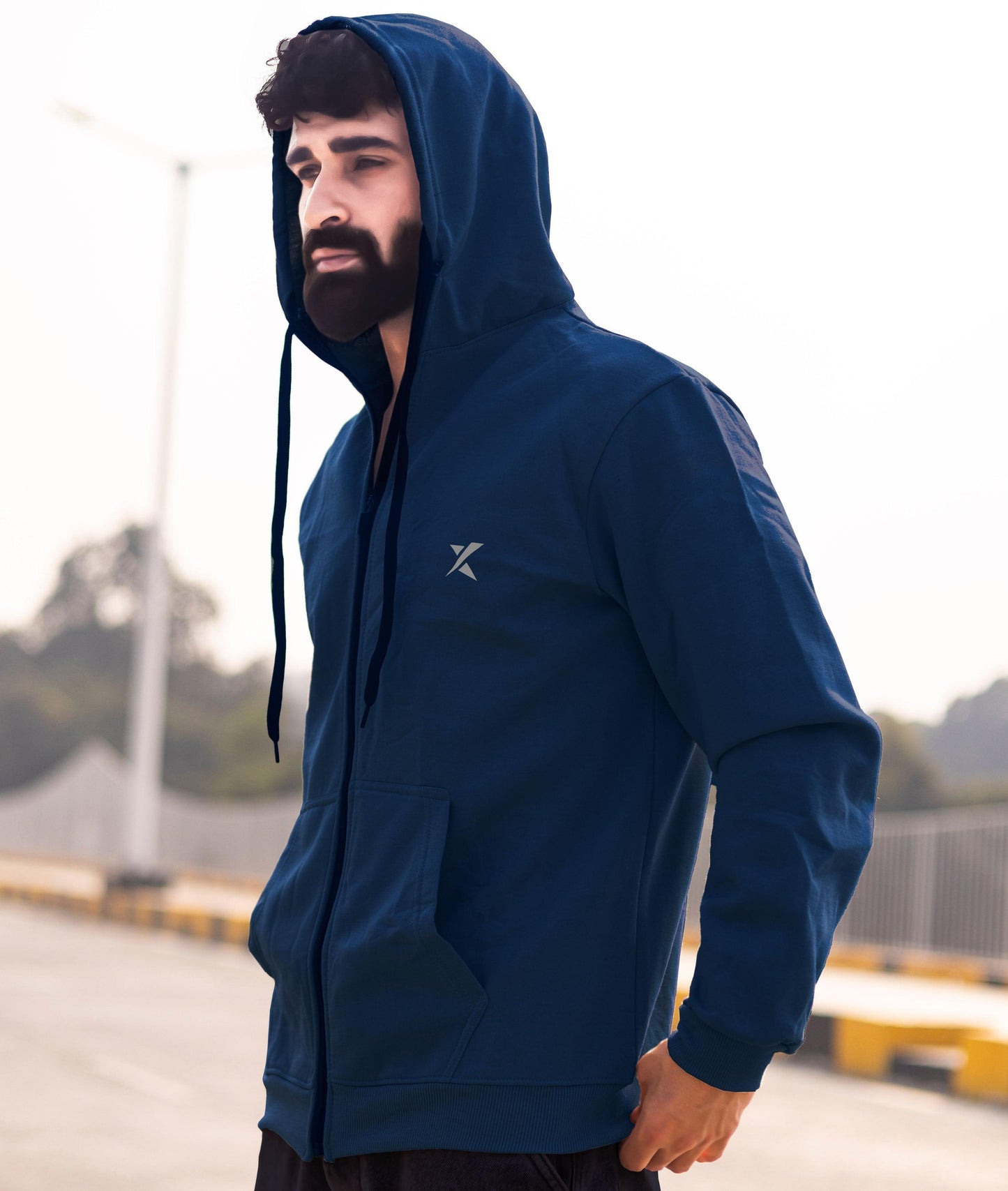 Winter Arc Oversized GymX Hoodie: Persian Blue