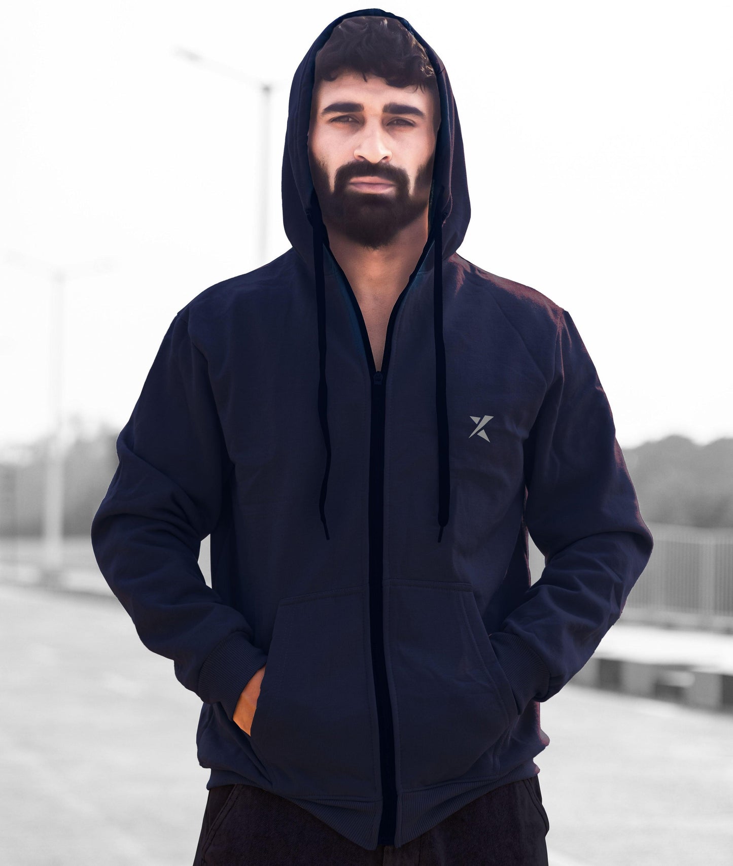 Winter Arc Oversized GymX Hoodie: Midnight Blue