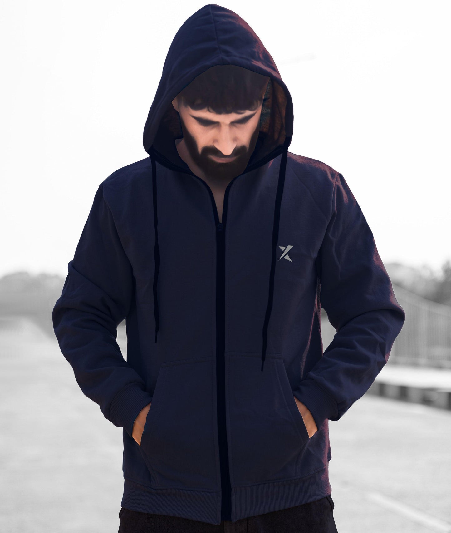 Winter Arc Oversized GymX Hoodie: Midnight Blue