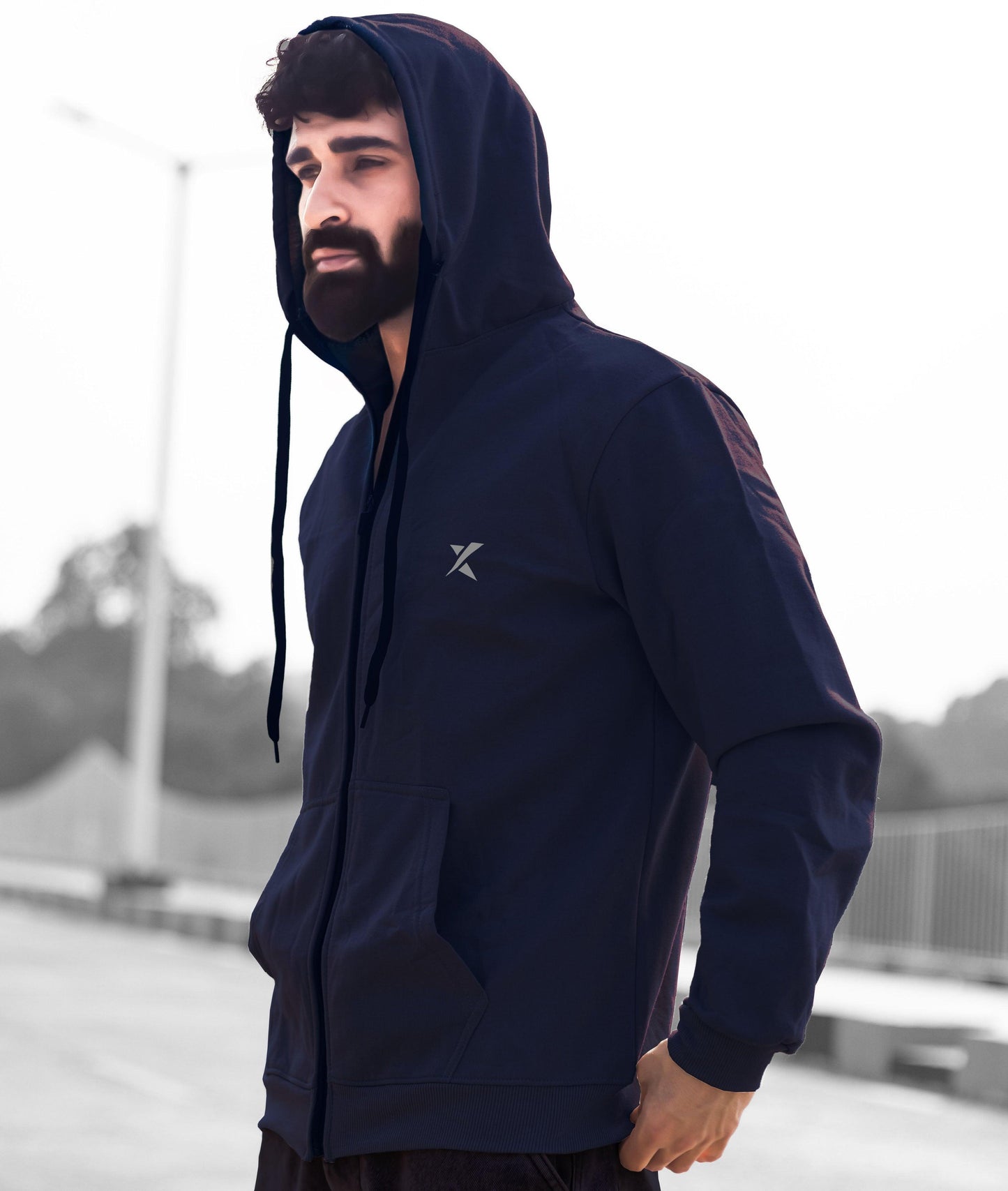 Winter Arc Oversized GymX Hoodie: Midnight Blue