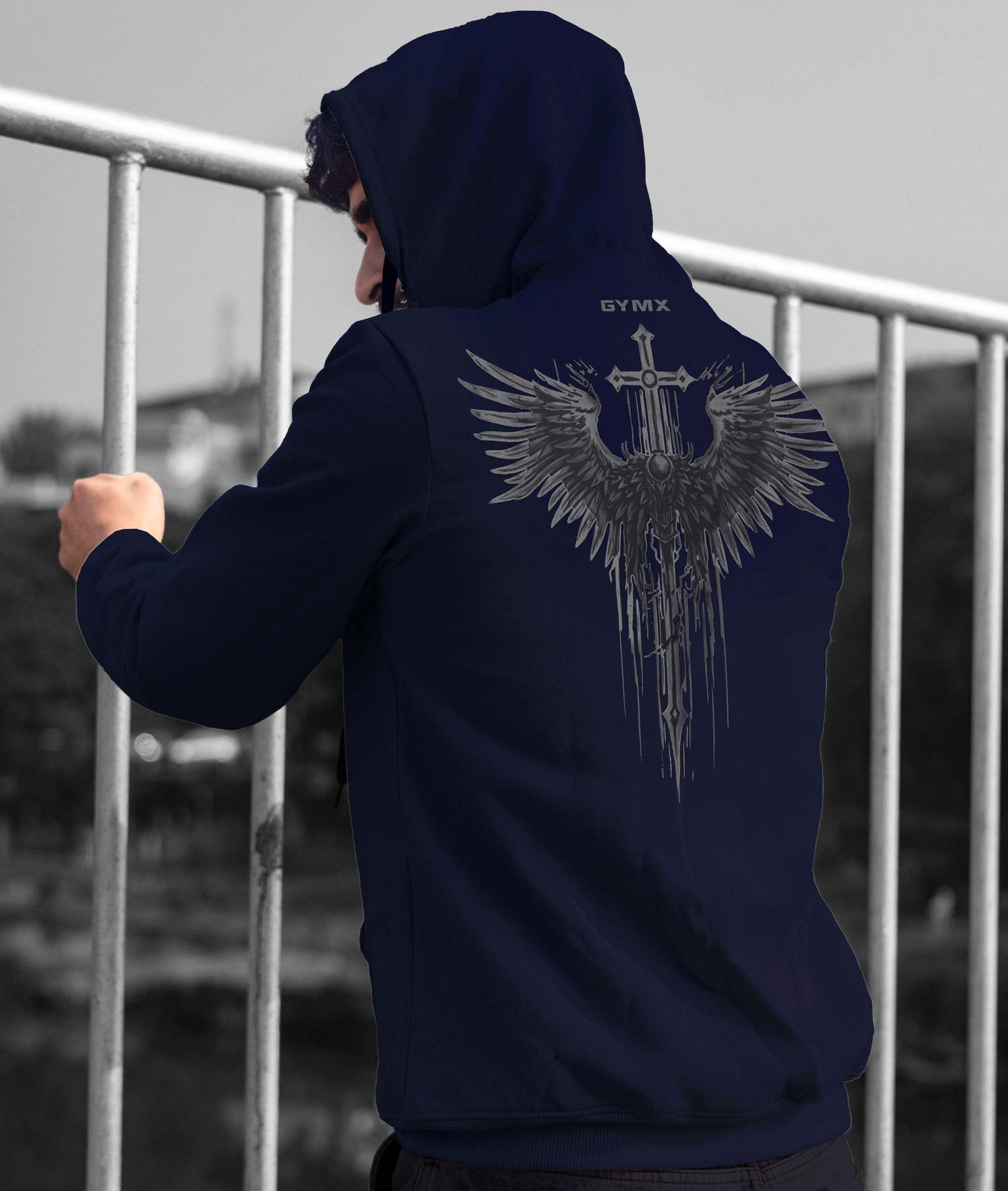 Winter Arc Oversized GymX Hoodie: Midnight Blue