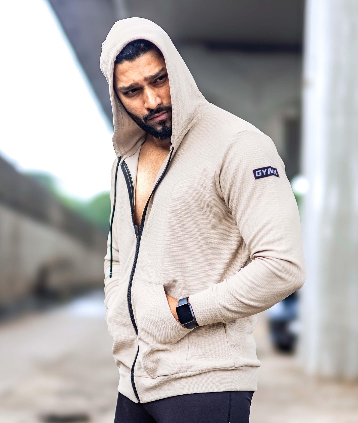 Vogue GymX Hoodie: Beige