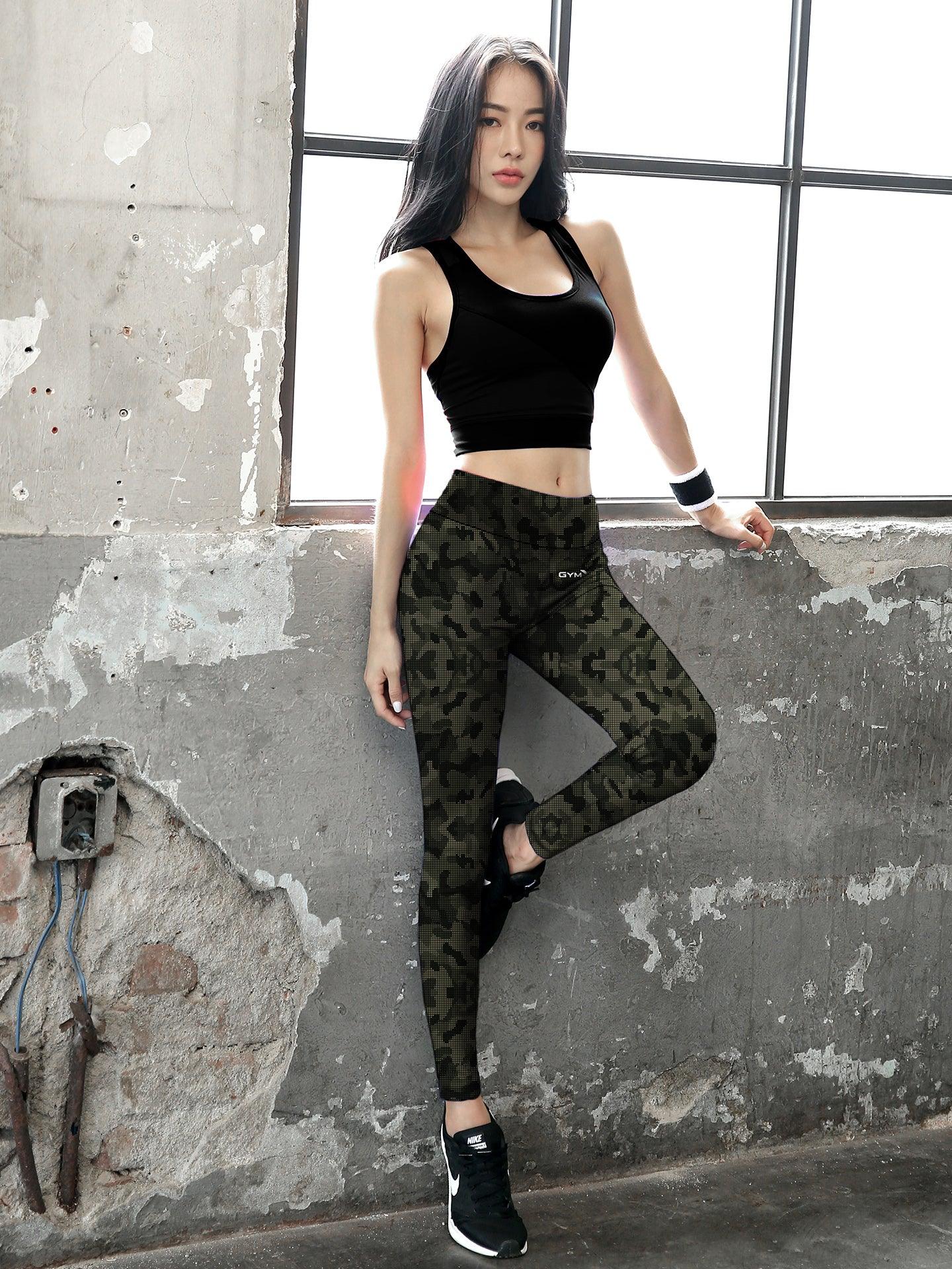 Stealth Green Camo Leggings- Sale - GymX