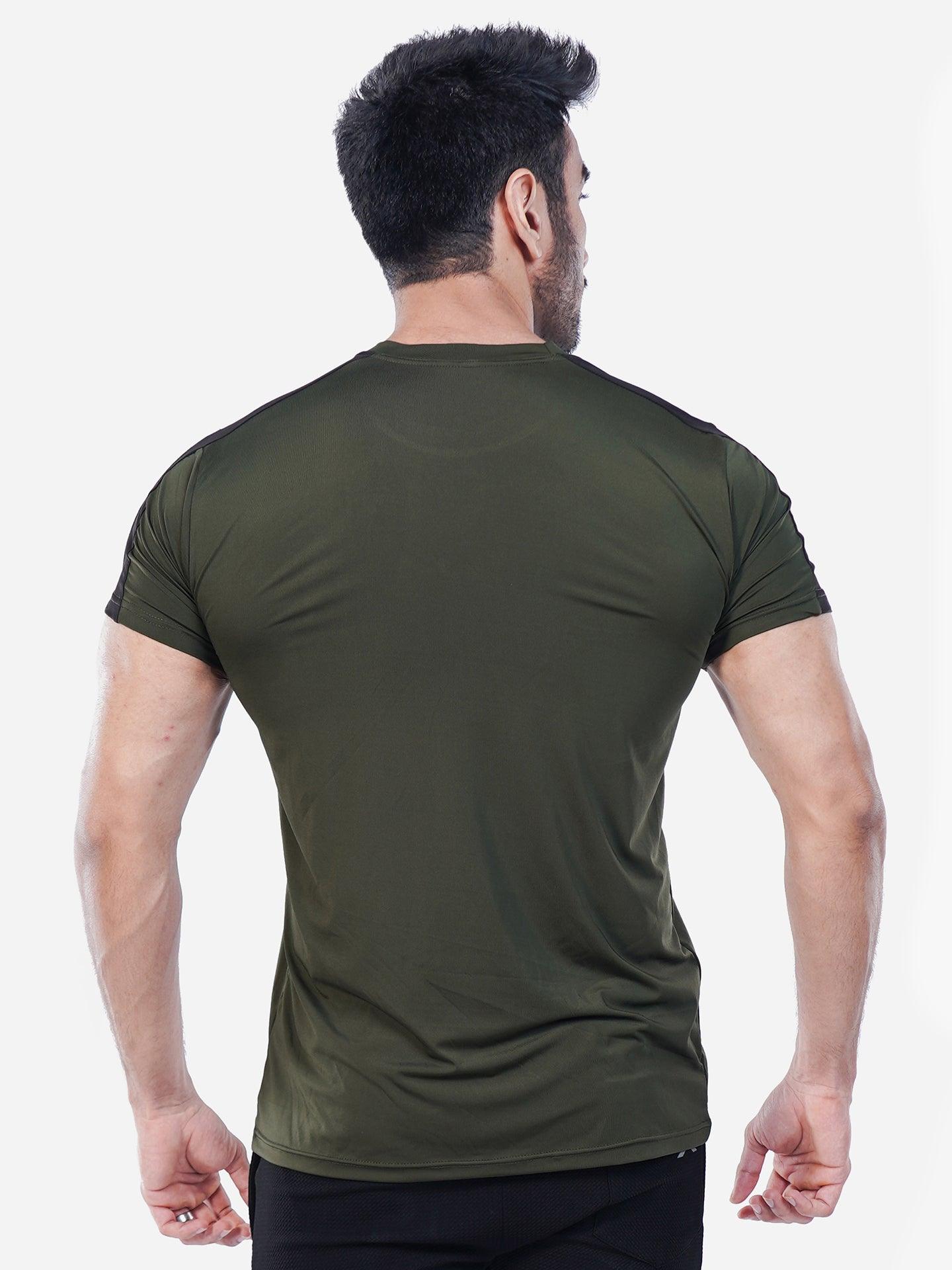 Olive Green GymX Panel Tee - Sale - GymX