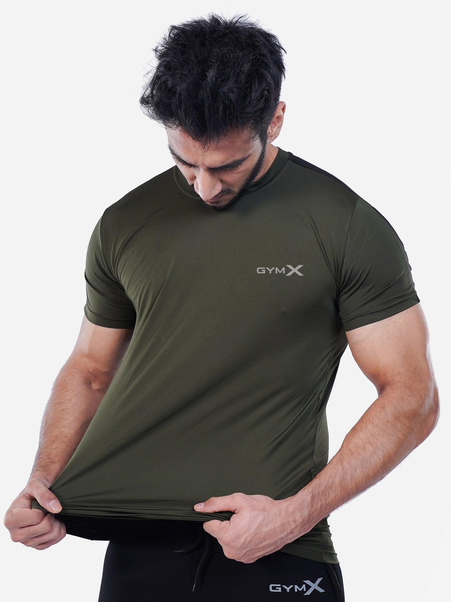 Olive Green GymX Panel Tee - Sale - GymX