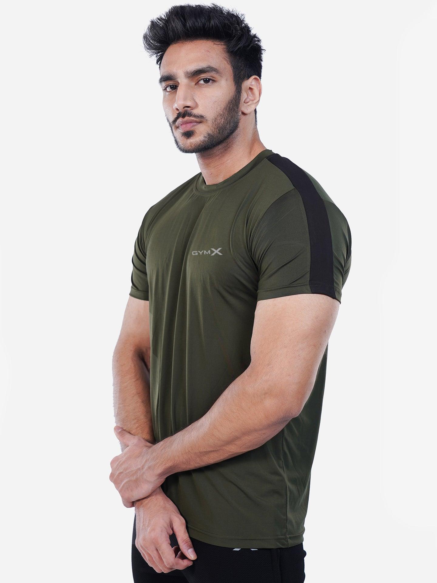 Olive Green GymX Panel Tee - Sale - GymX