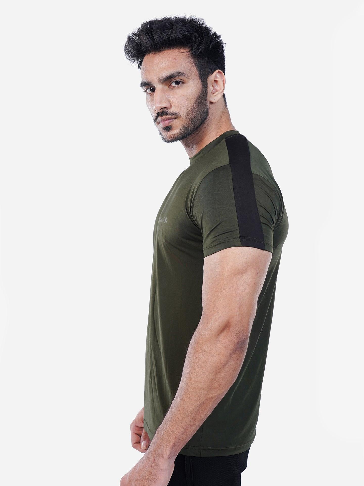 Olive Green GymX Panel Tee - Sale - GymX