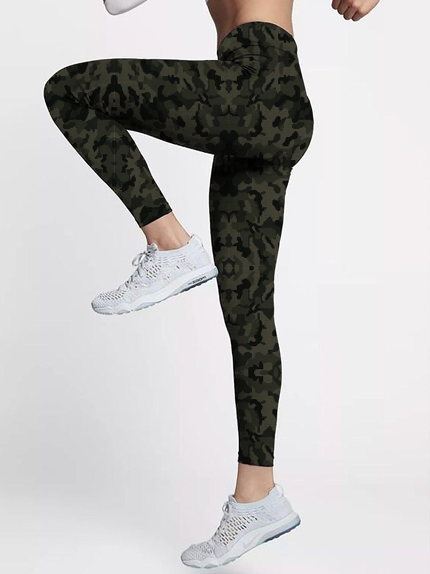 Stealth Green Camo Leggings- Sale - GymX