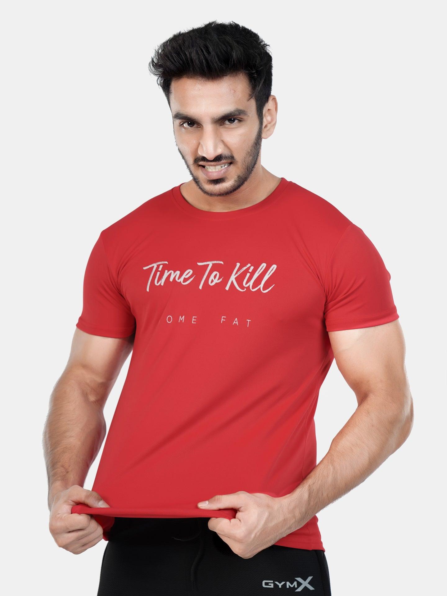 Ultra Lite GymX Red Tee: Time To Kill Some Fat - Sale - GymX