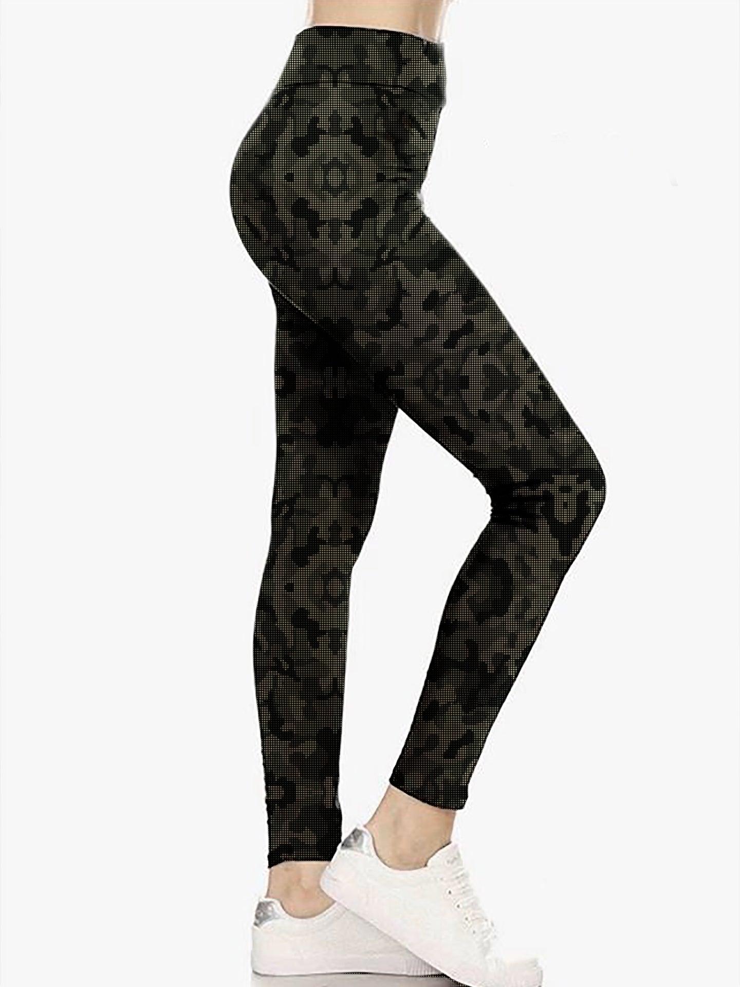 Stealth Green Camo Leggings- Sale - GymX