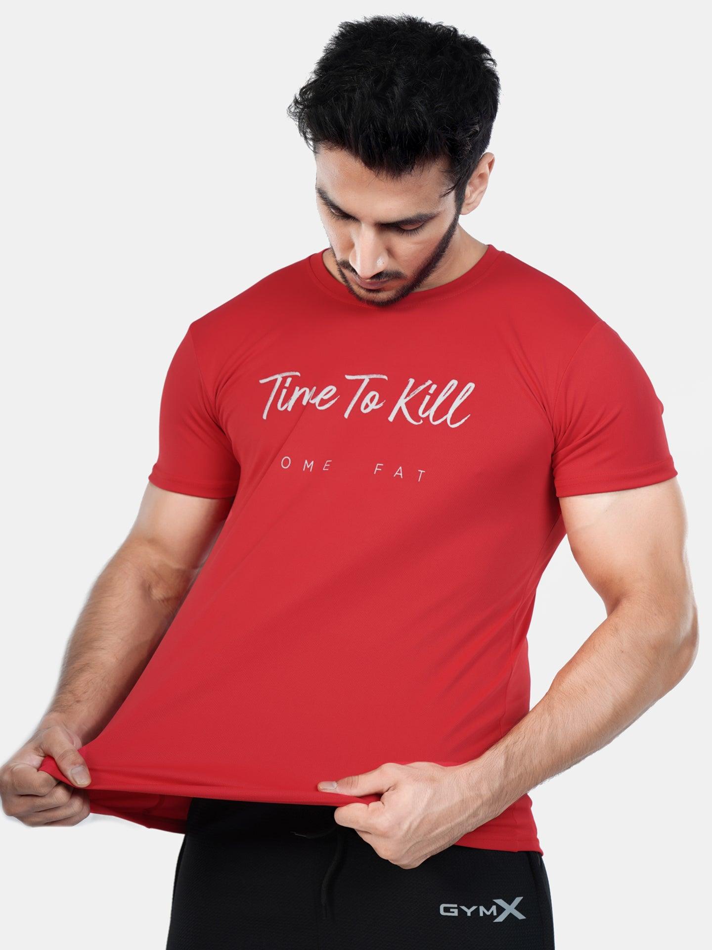 Ultra Lite GymX Red Tee: Time To Kill Some Fat - Sale - GymX