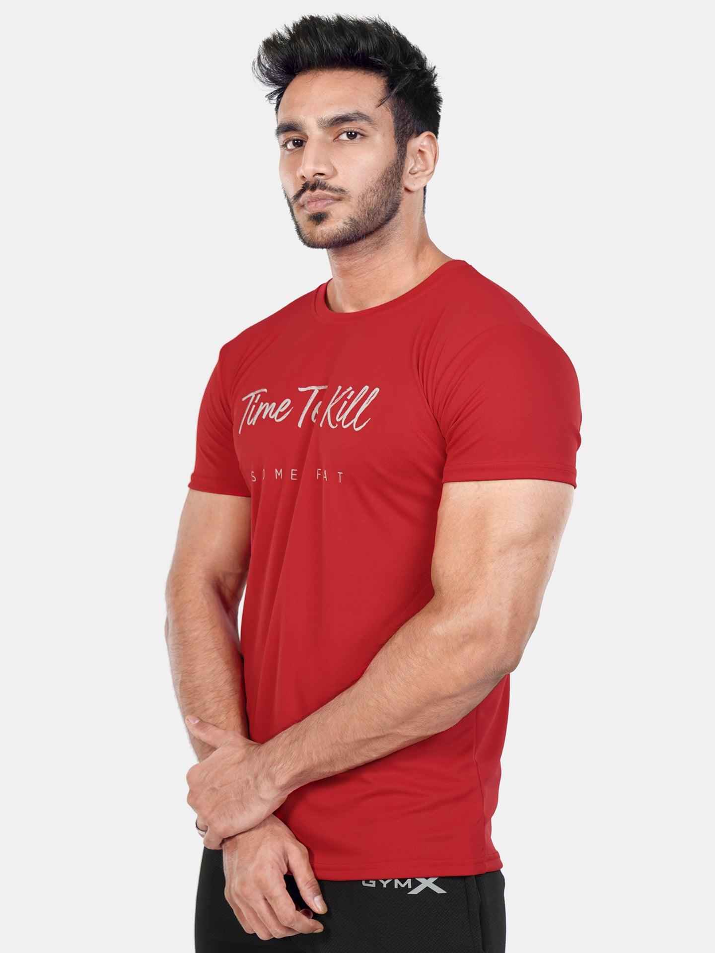 Ultra Lite GymX Red Tee: Time To Kill Some Fat - Sale - GymX