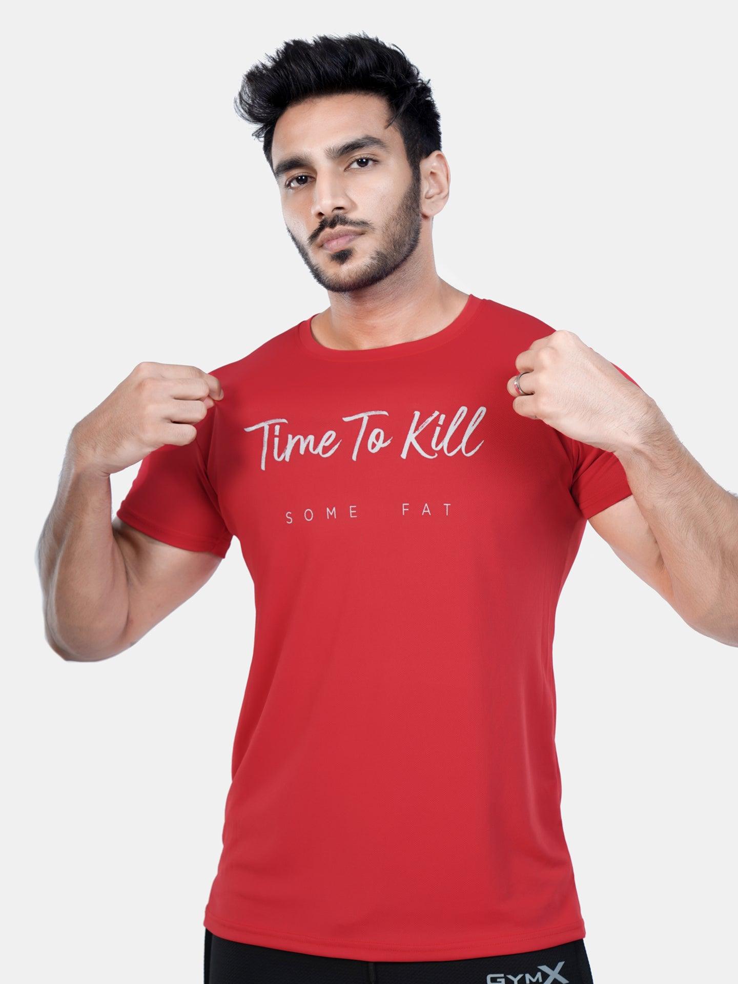 Ultra Lite GymX Red Tee: Time To Kill Some Fat - Sale - GymX