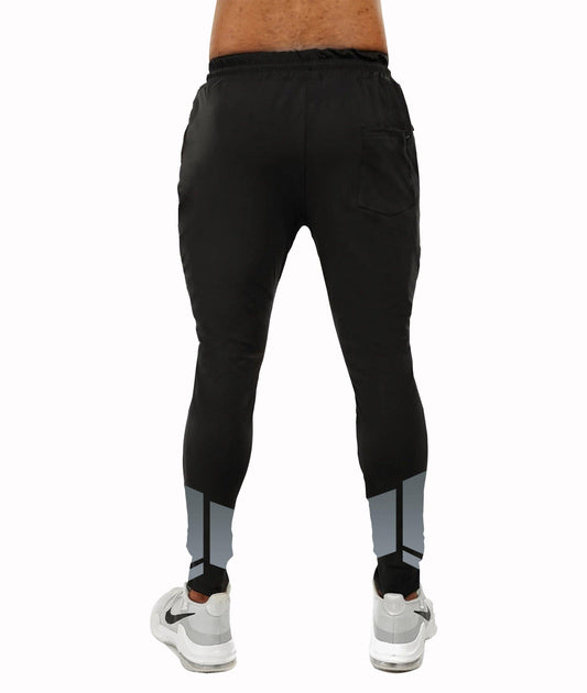 GymX Zurik Muscle Fit Black Sweatpants (Reflective Print)- Sale