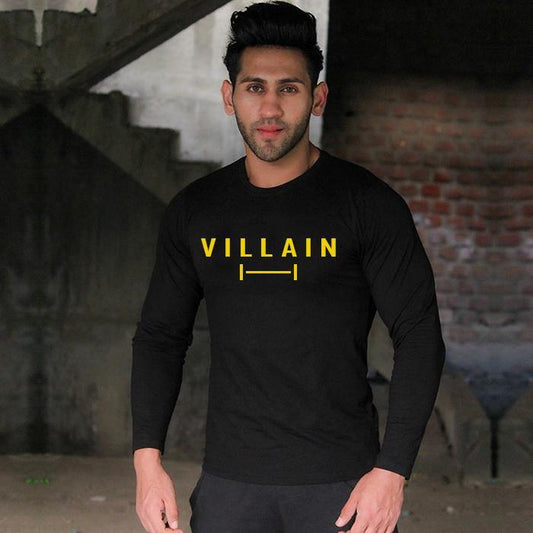 Villain Pitch Black Full Sleeve Tee (4 way stretch) - Sale - GymX