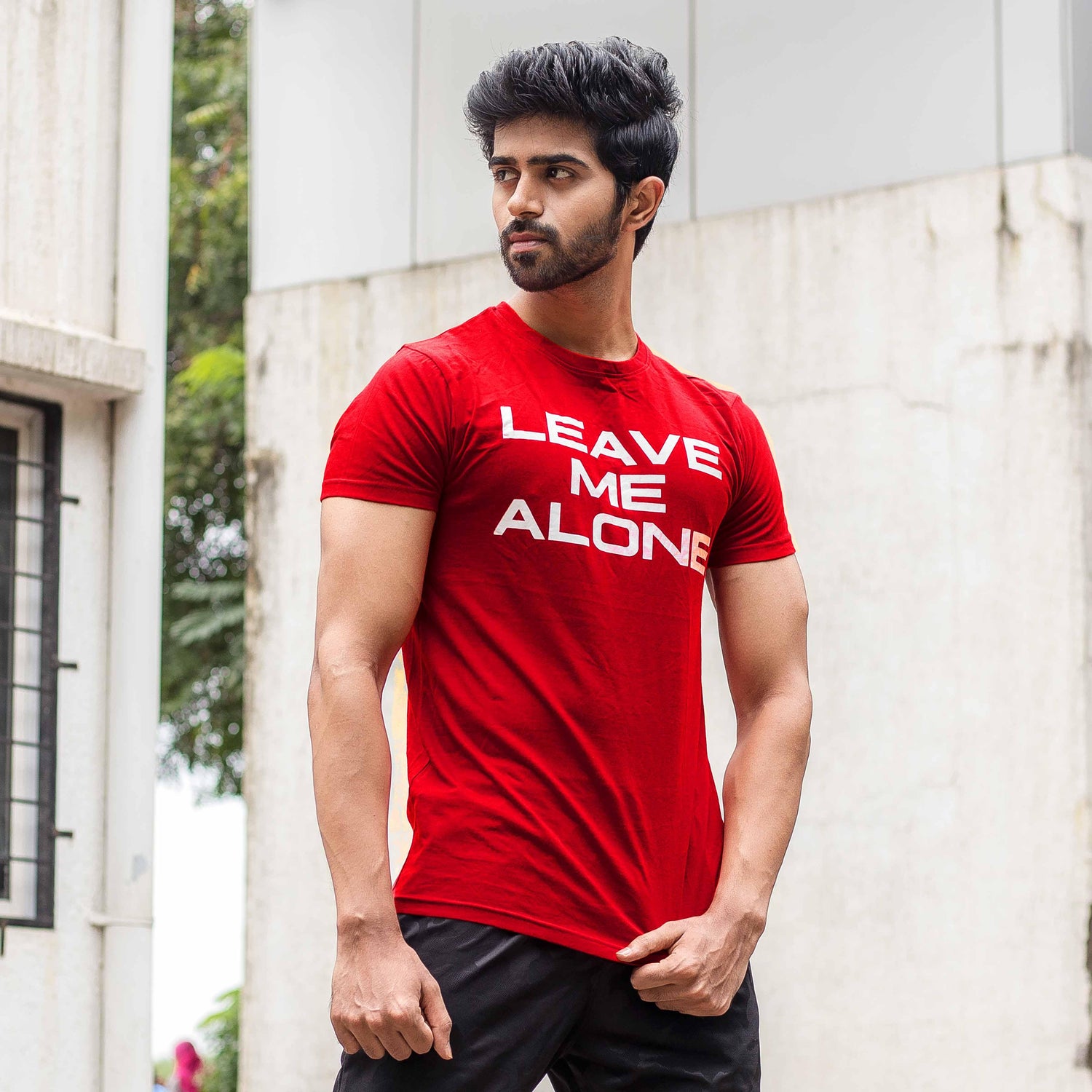 Leave Me Alone Half Sleeve Tee- Sale - GymX