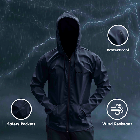 Thunder Stark Blue Waterproof Jacket (Rain Wear) - Sale - GymX