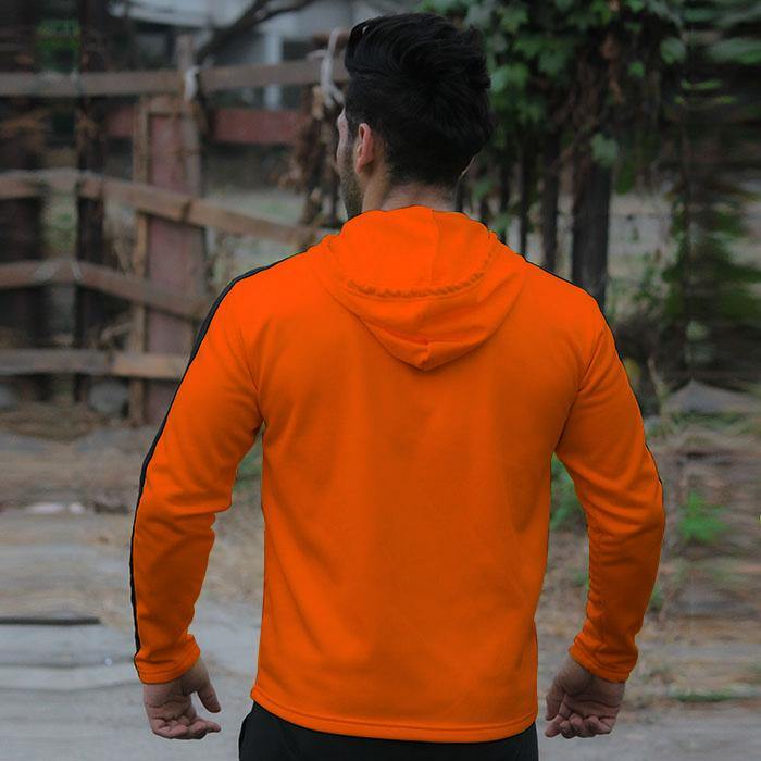 Neon Orange with Black Panelled Pullover- Villain Series - Sale - GymX