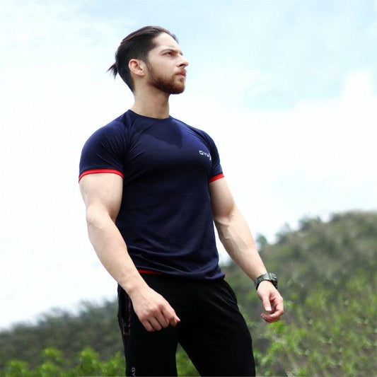 Attitude Navy Muscle Fit Tee - Sale - GymX