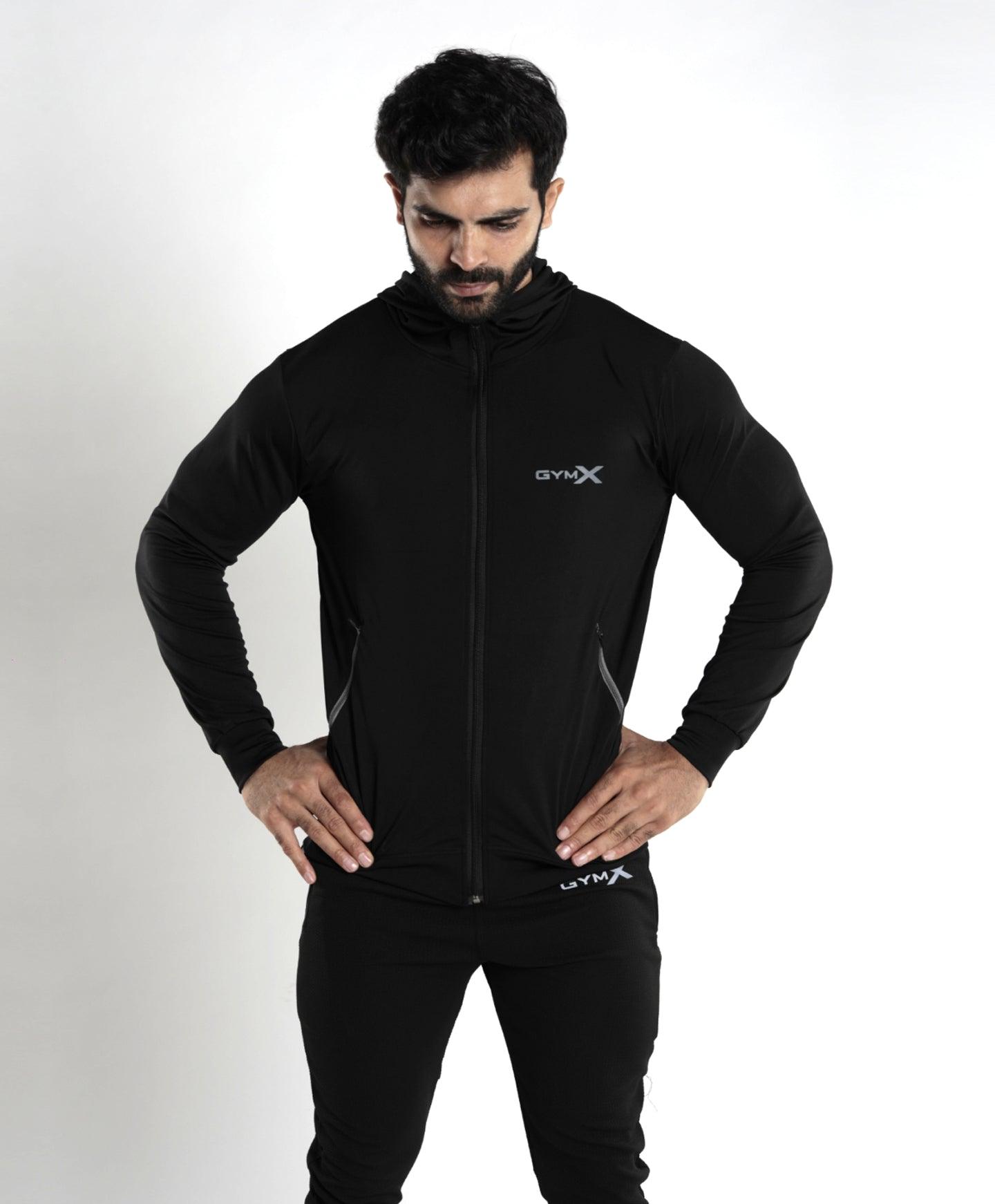 Lancer Muscle Fit Hoodie- Jet Black - Sale - GymX