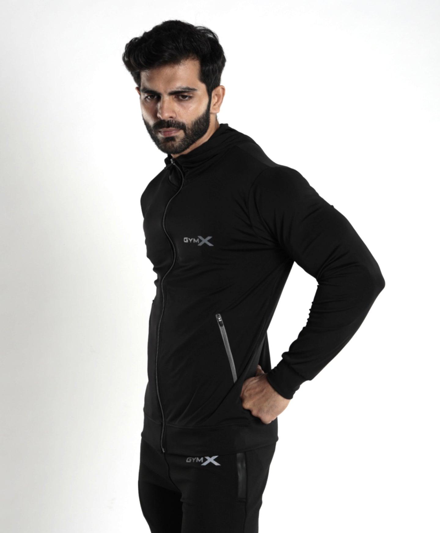 Lancer Muscle Fit Hoodie- Jet Black - Sale - GymX