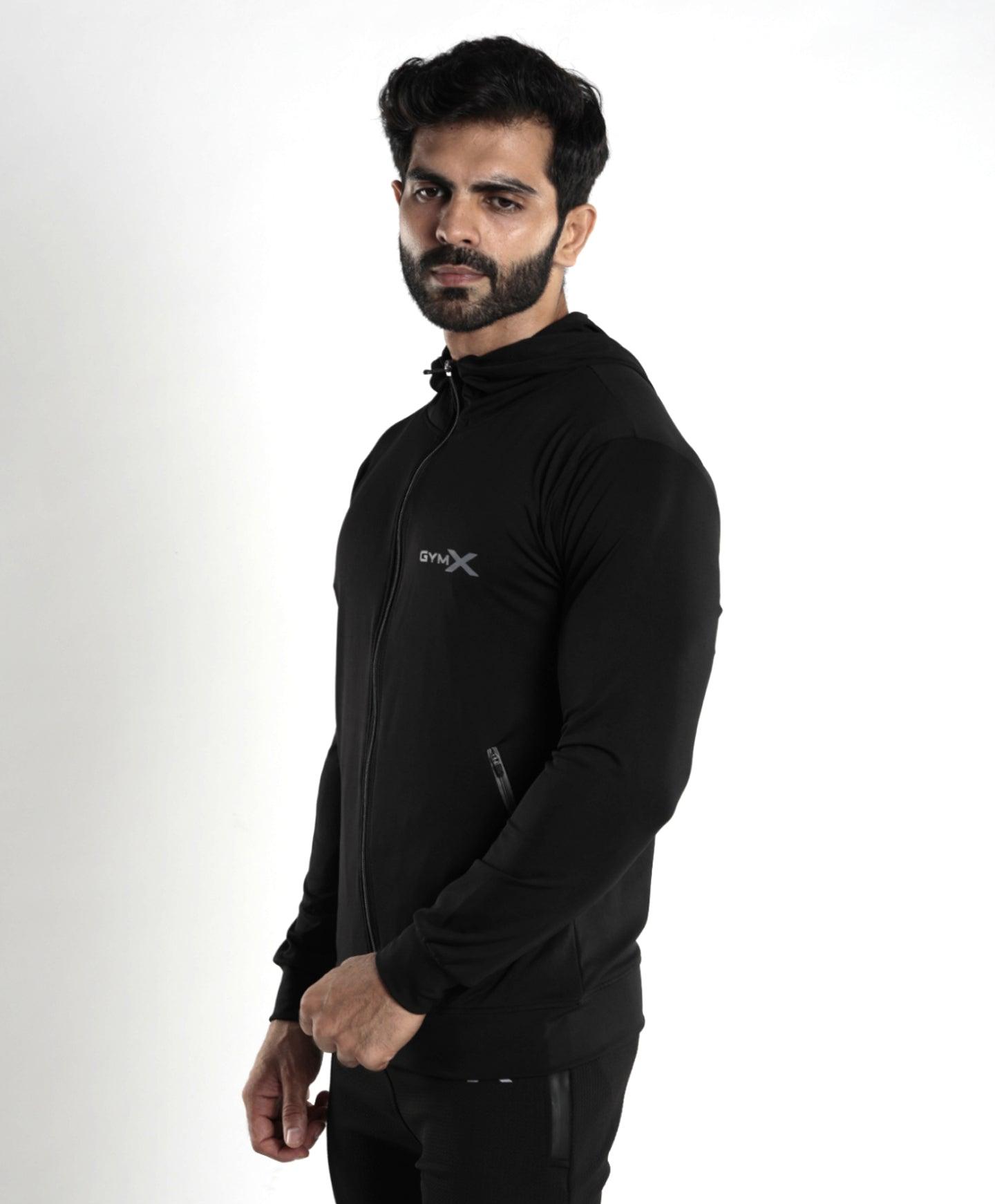 Lancer Muscle Fit Hoodie- Jet Black - Sale - GymX