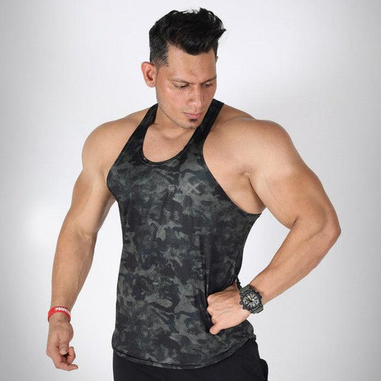 Forest Green Camo Performance Stringer- Sale - GymX