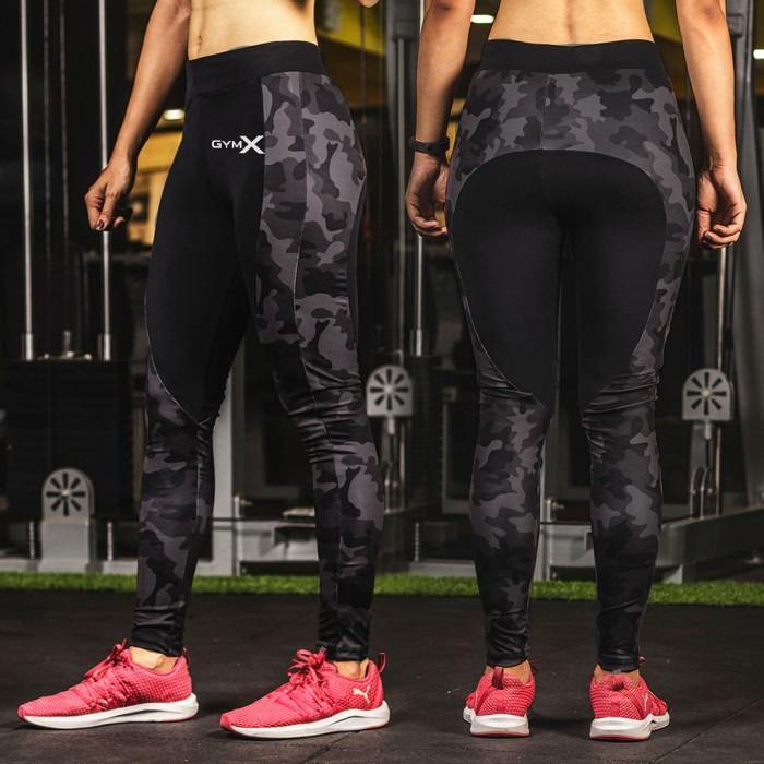 Dark Camo Panelled Leggings - Essential Series - GymX