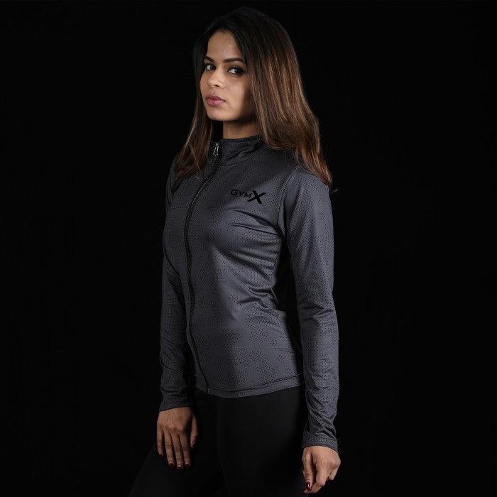 GymX Shadow Grey Full Zip Jacket- Athena Series- Sale - GymX