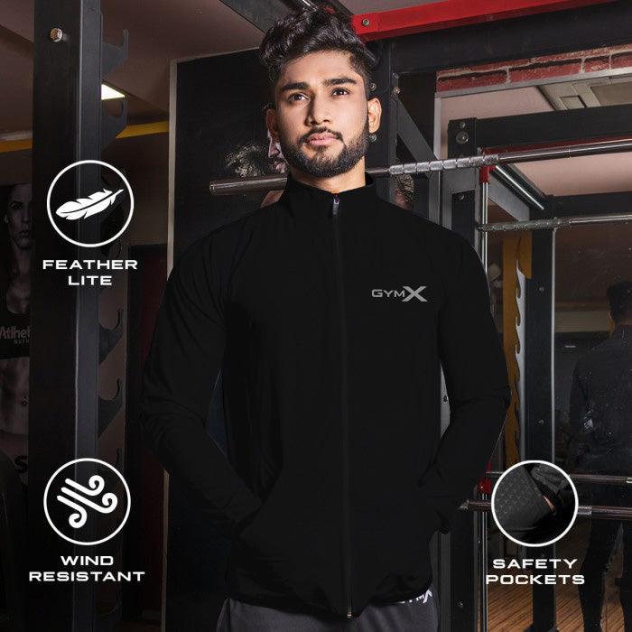 Jet Black Jacket Summer Windcheater - Aero Series - GymX