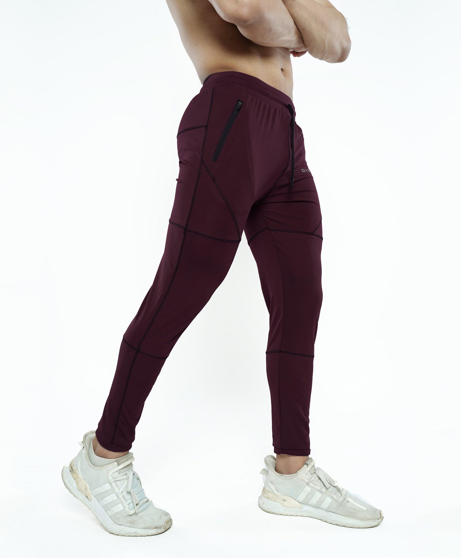 Sports Fitted Bottoms- Burgundy- Sale - GymX