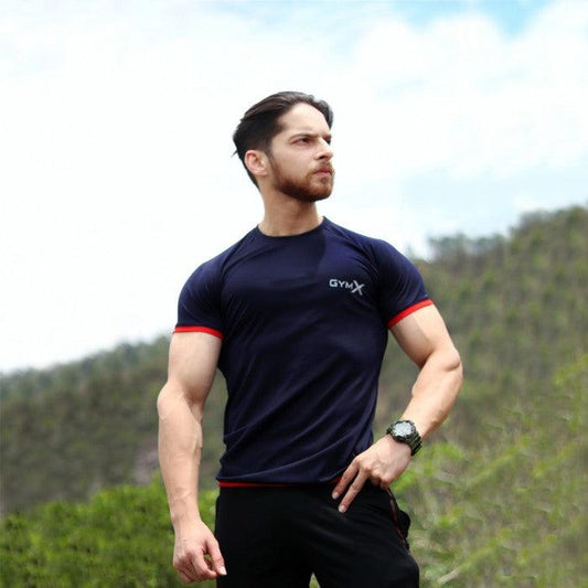 Attitude Navy Muscle Fit Tee - Sale - GymX