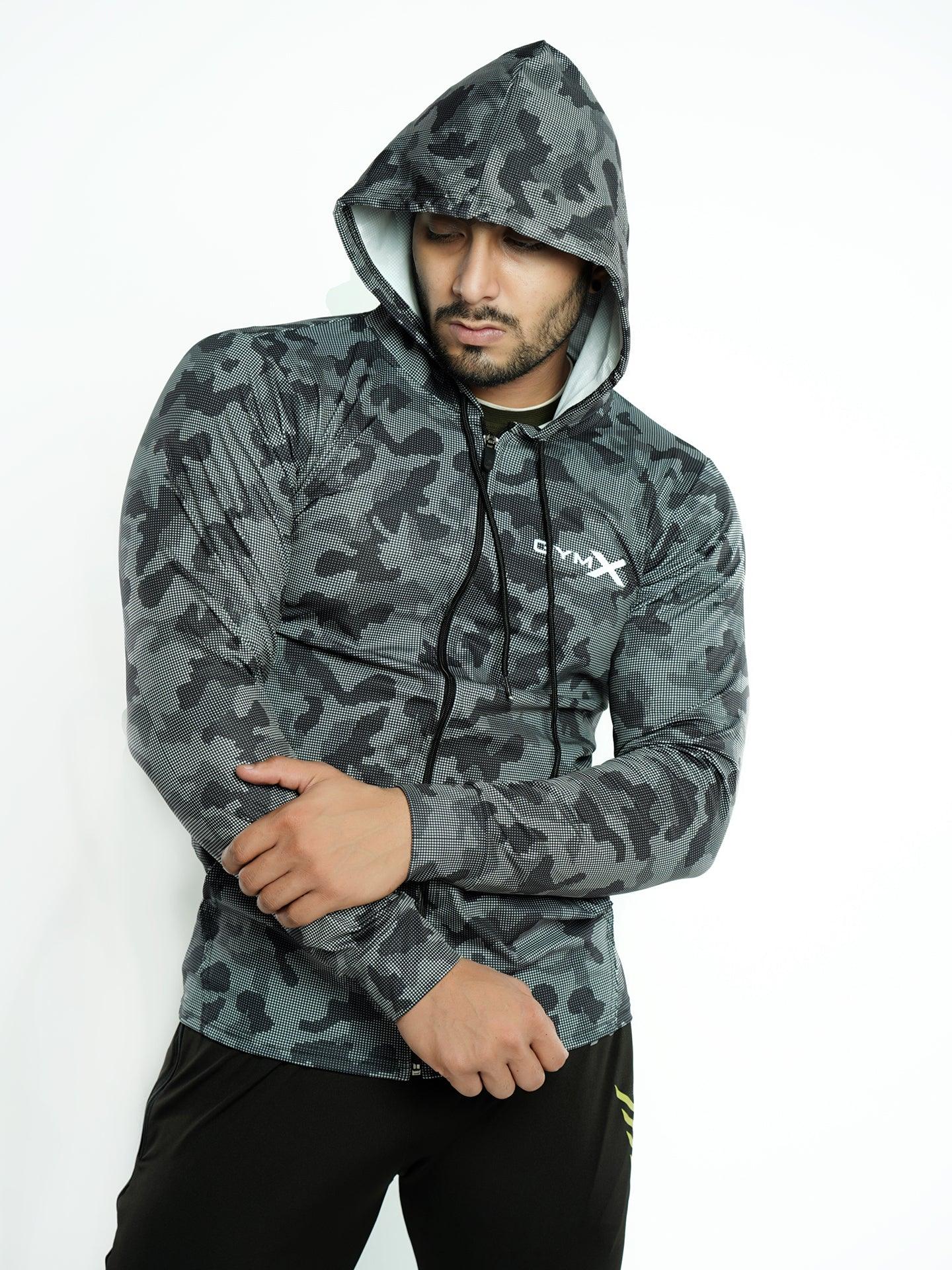 Freeze Grey Camo Hoodie - GymX