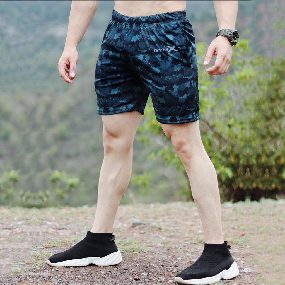 Space Blue Camo Shorts ( 4 way stretch) - Sale