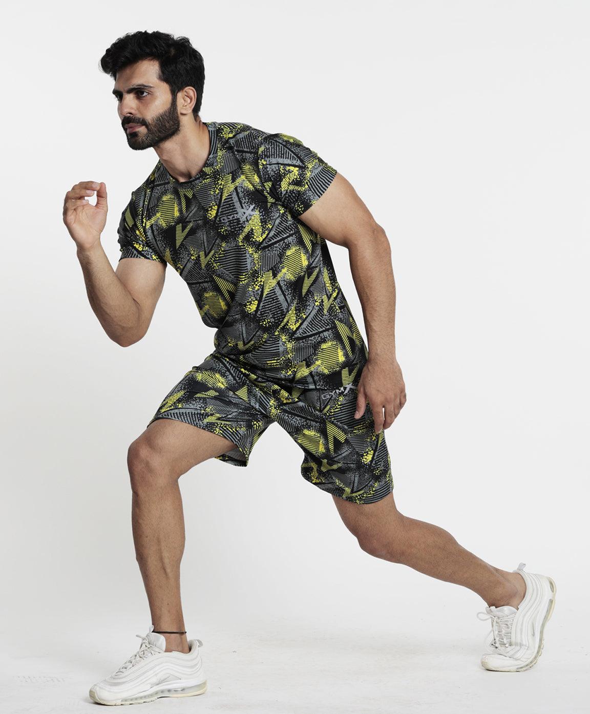 Bolt Yellow Camo Tee (4 way stretch)- Sale - GymX