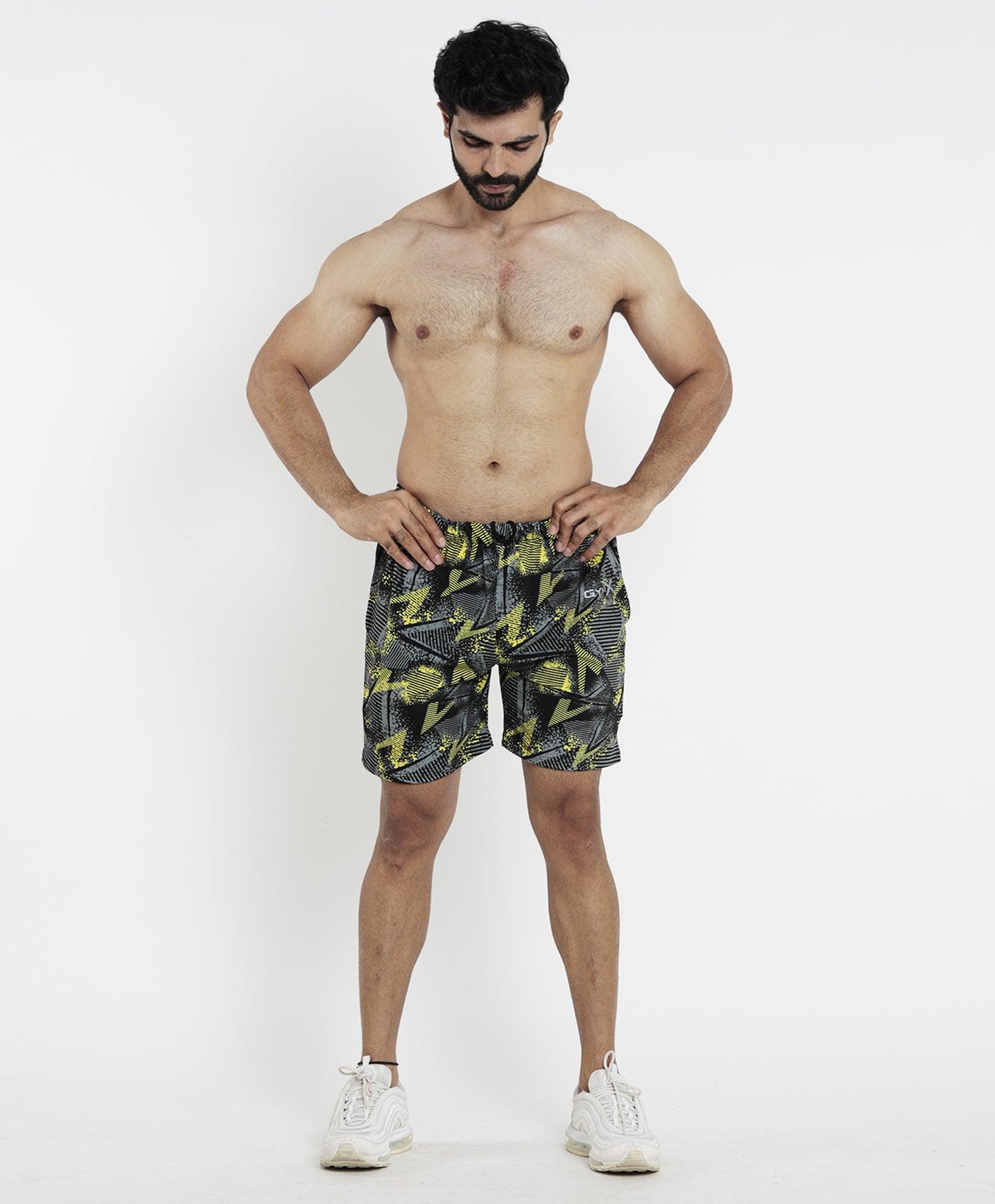 Bolt Yellow Camo Shorts - Sale - GymX